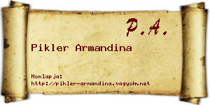 Pikler Armandina névjegykártya